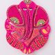 Handmade Wooden Kalash, Swastik, Ganesh Design Wall Hanging - Pink, Red